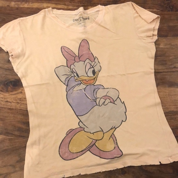 Disney Daisy Duck Vintage Style Distressed Tissue Tee Large - Picture 1 of 4